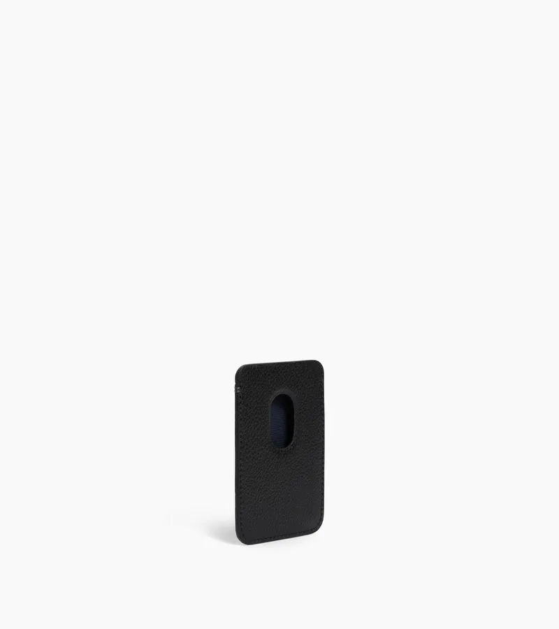 Porte cartes magnétique en cuir grainé