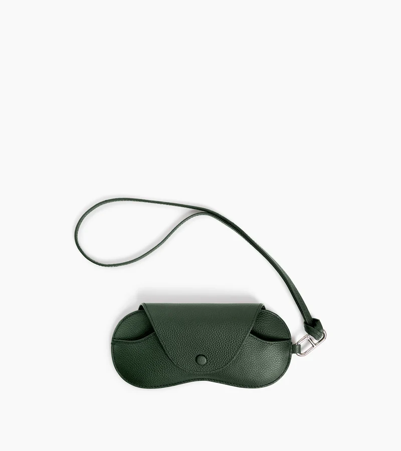 Etui à lunettes charms en cuir grainé
