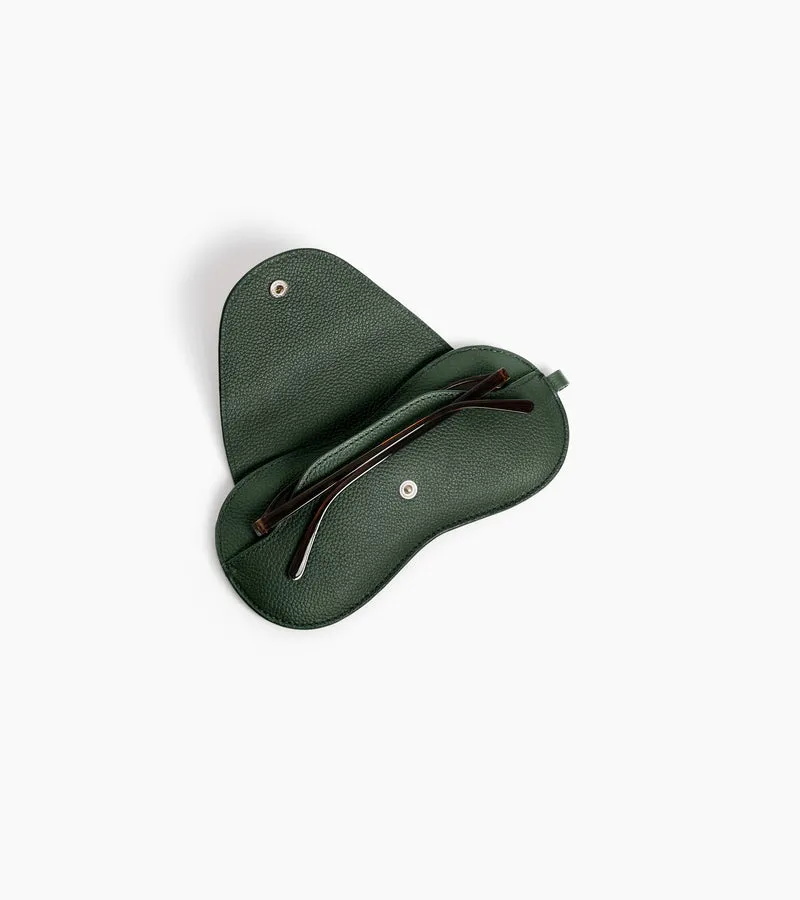 Etui à lunettes charms en cuir grainé