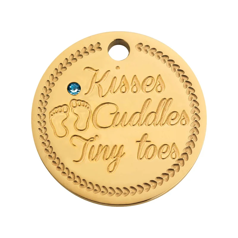 Coin babyfeet blue gold