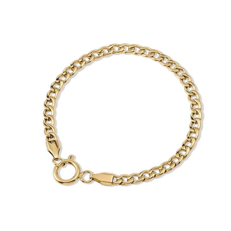 Loose letter & birthstone bracelet gold