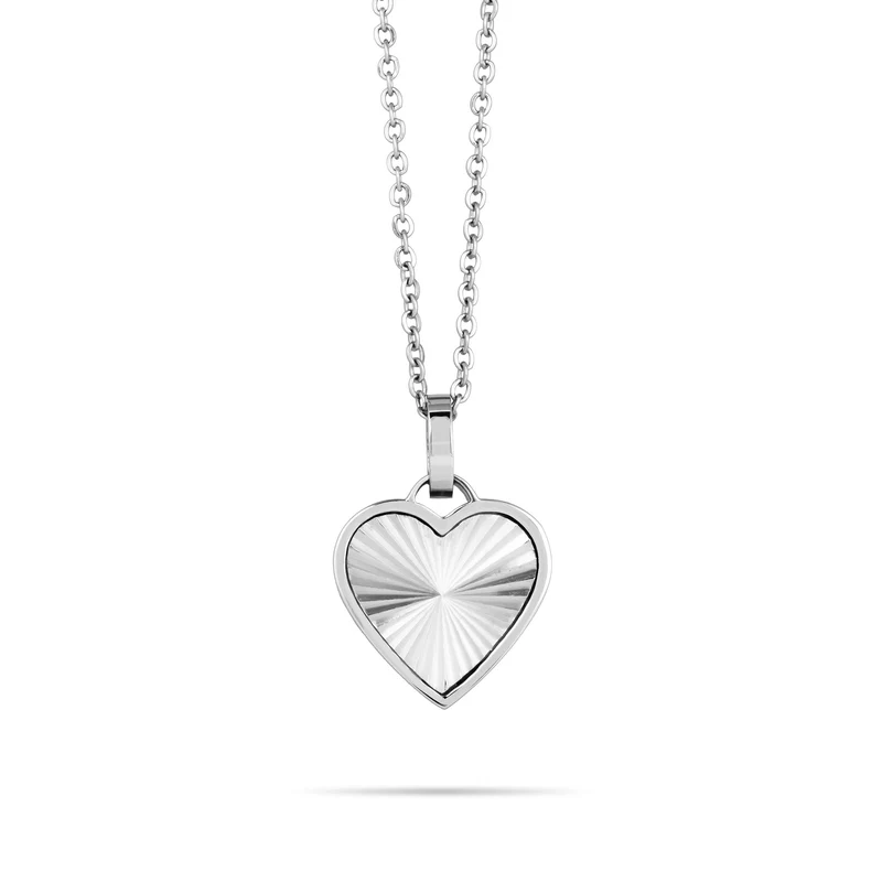 Sunray heart necklace silver