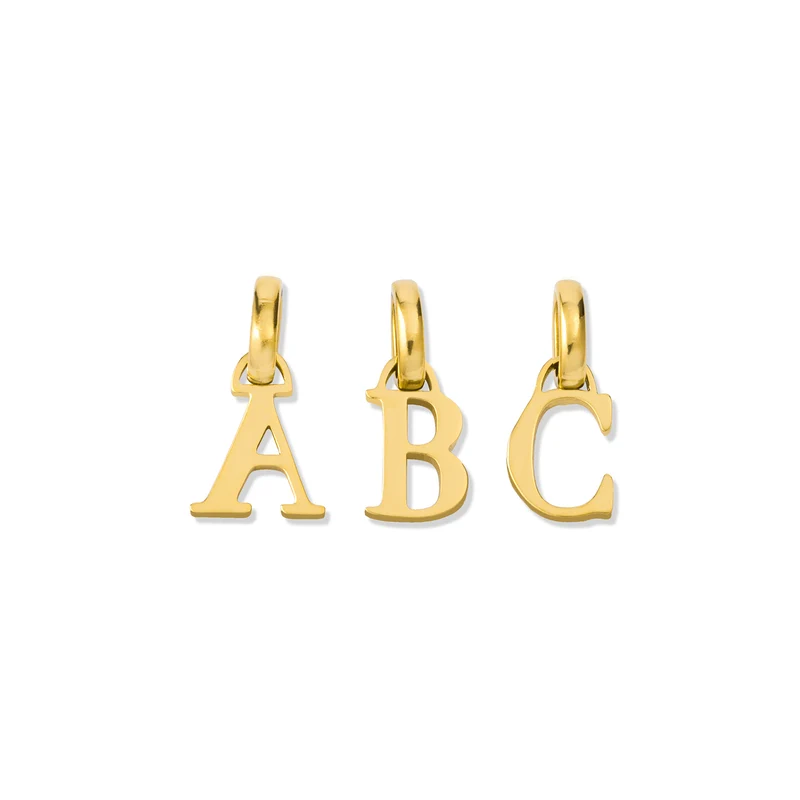 Letter charm gold