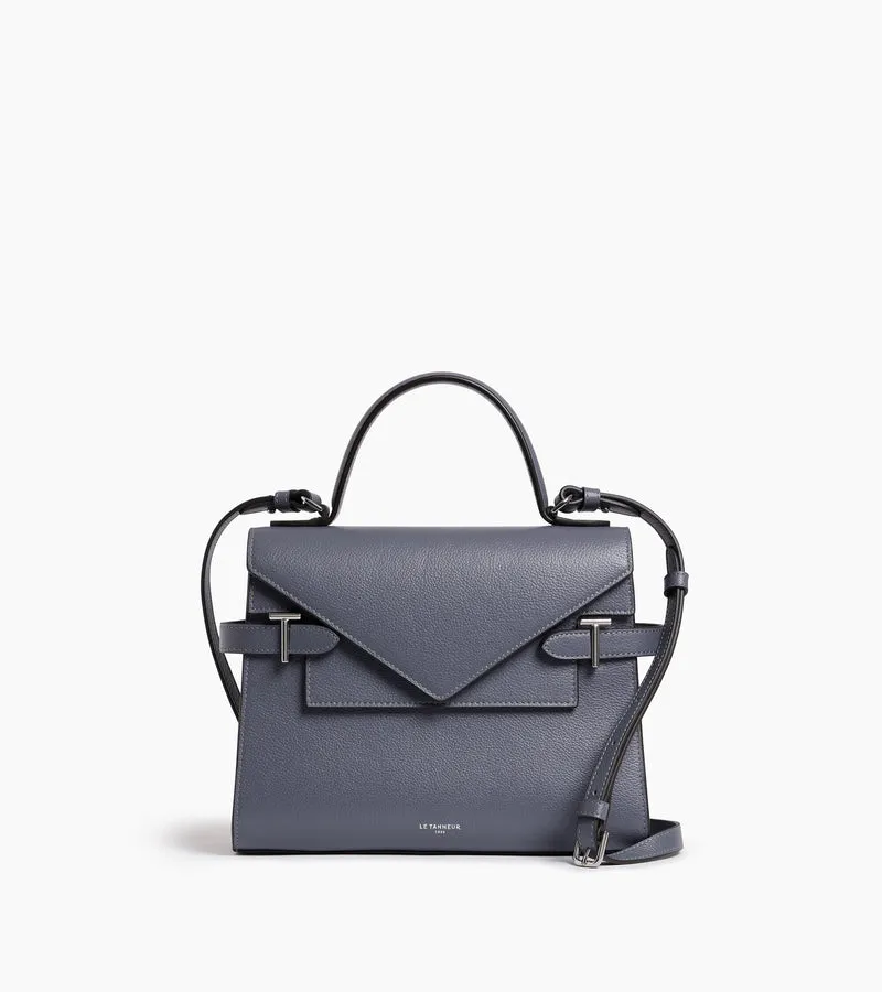 Sac à main double rabat moyen modèle Emilie en cuir grainé