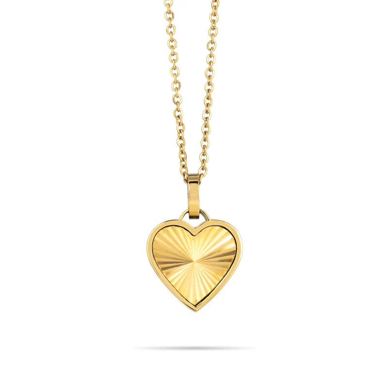 Sunray heart necklace gold
