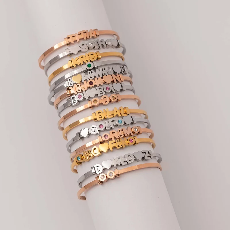 Letter bangle rosé gold