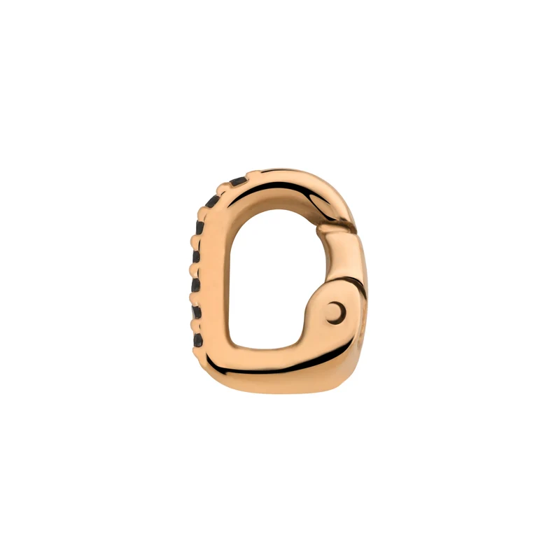 Clip black stones rosé gold