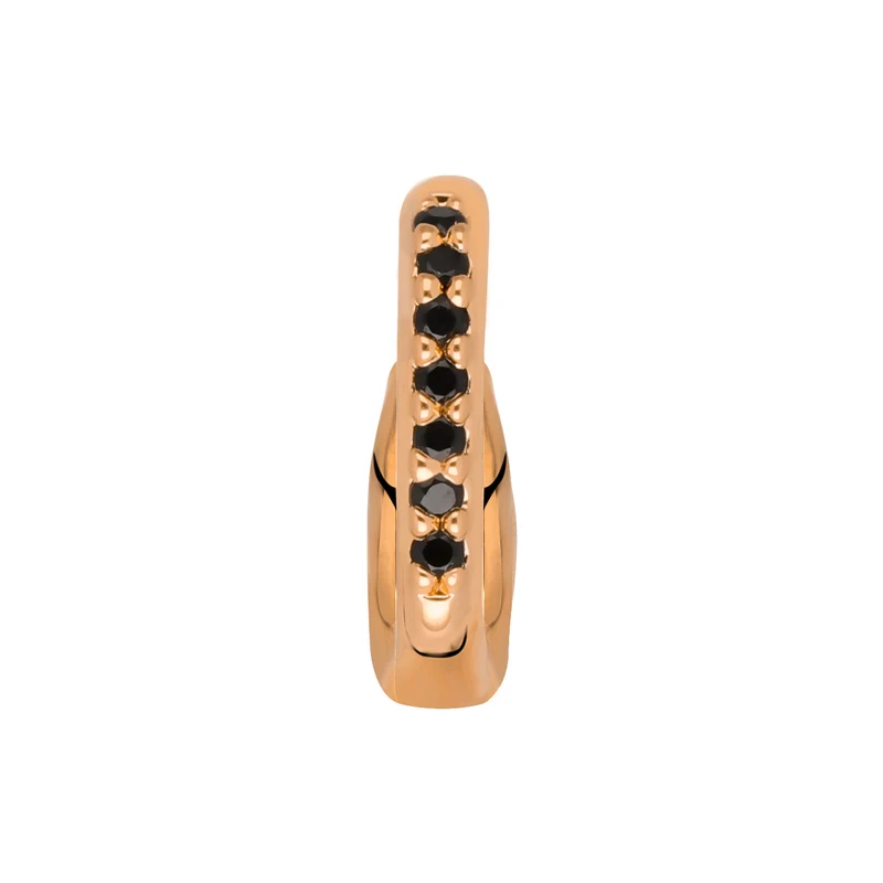 Clip black stones rosé gold