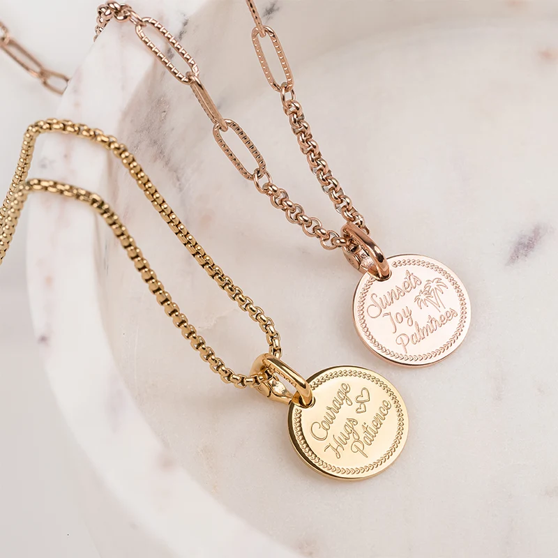 Coin palm tree rosé gold