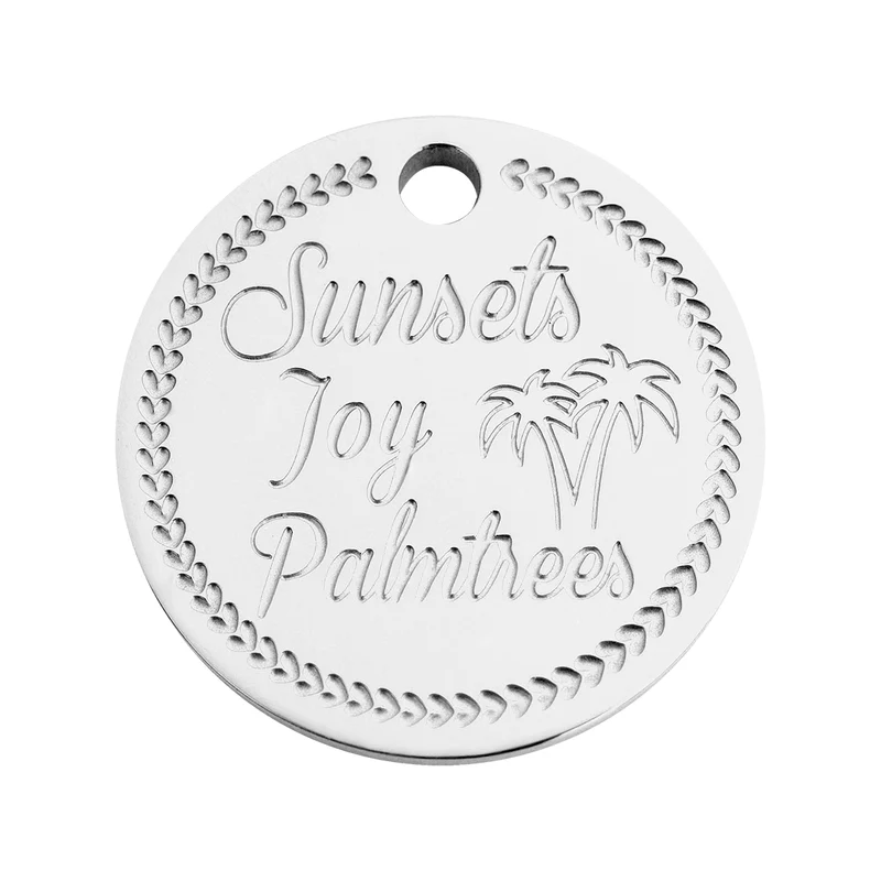 Coin palm tree silver