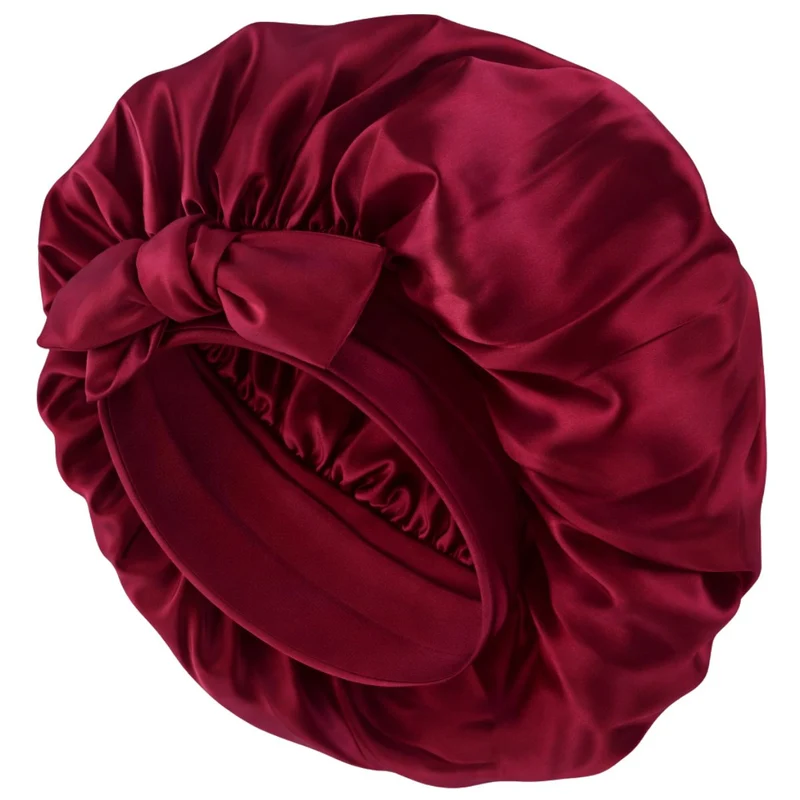 SOHO Makena Satin-Haube – Burgunderrot