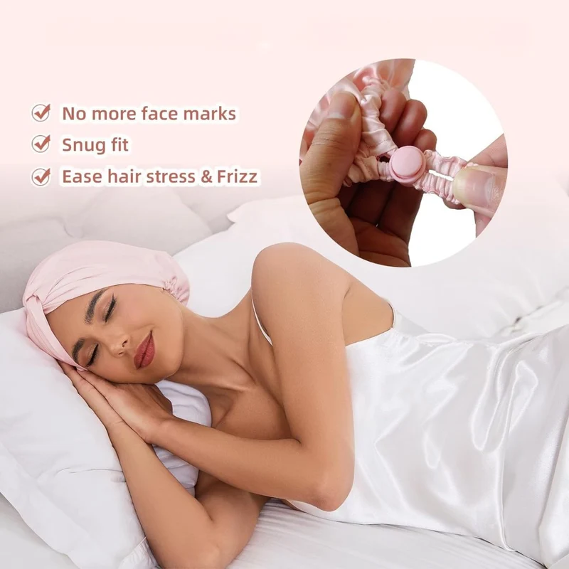 SOHO Seiden-Satin-Turban-Haube – Rosa