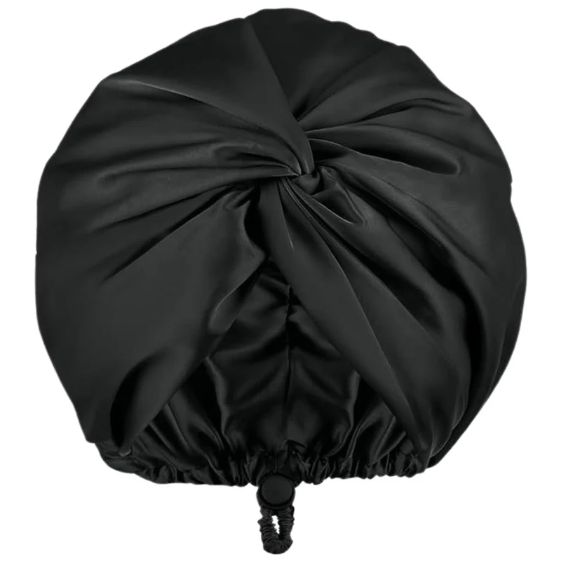 SOHO Seiden-Satin-Turban-Haube – Schwarz