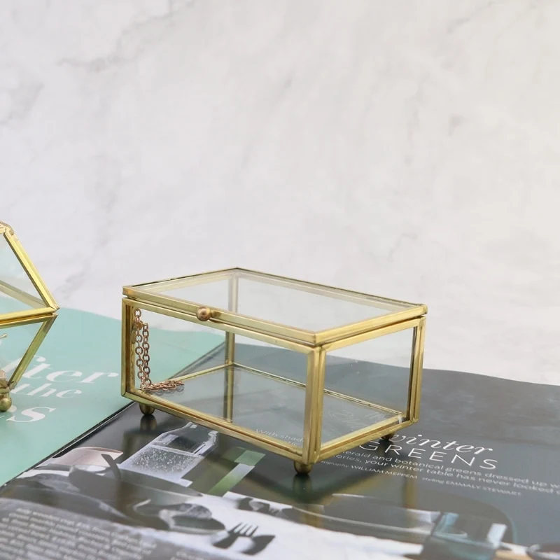 Schmuckschatulle Gold Glas