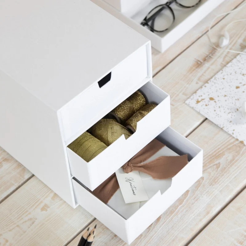 INGRID Schubladenbox 3 Fächer - Weiss