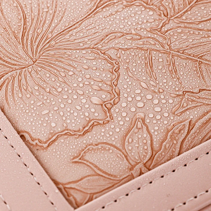 Schmuckkästchen aus PU-Leder mit Blumenmotiv