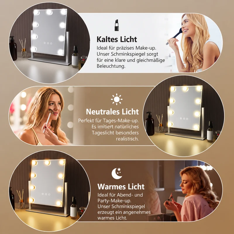 Schminkspiegel Hollywood mit LED-Licht