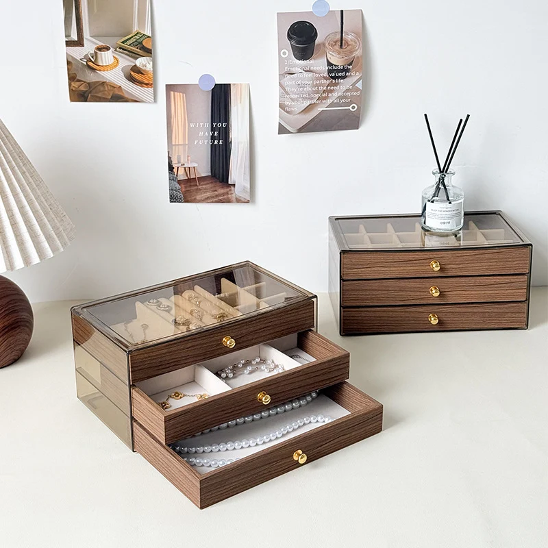 (Neu) Luxuriöse Schmuckschatulle aus Holz mit Schubladen
