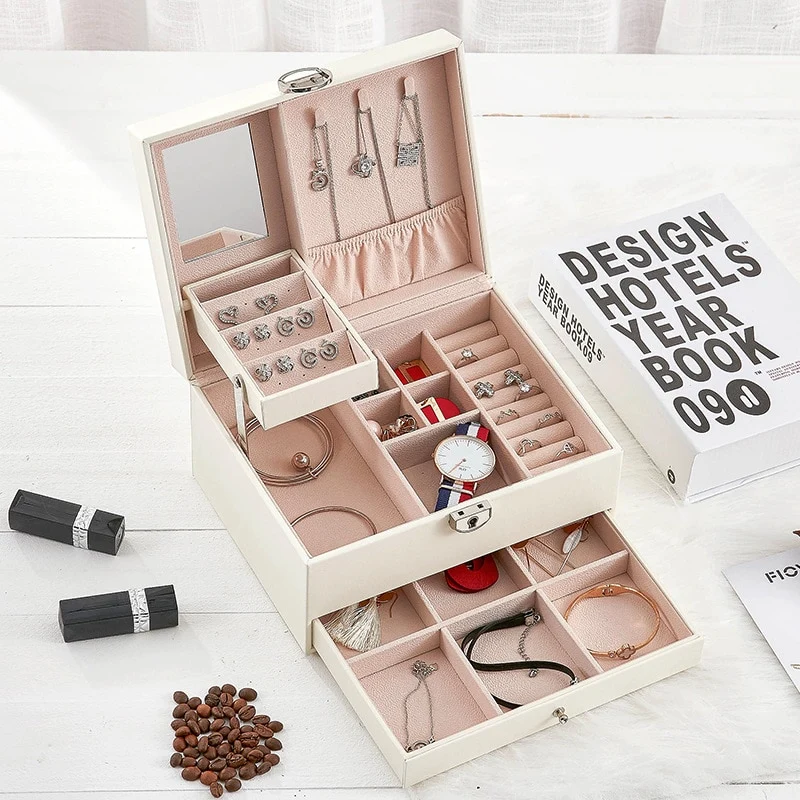 Abschließbarer Schmuck Organizer mit Schublade
