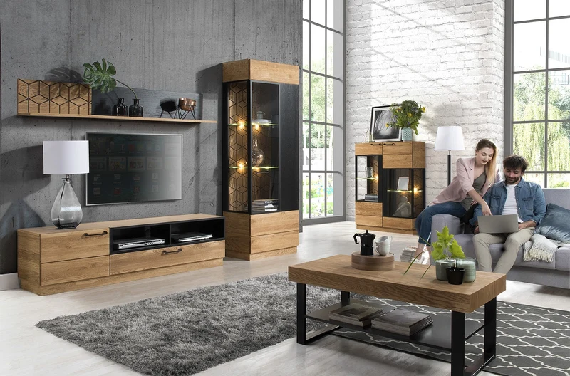Vitrine aus Eichenholz MOZAIK 15 | LoftStory