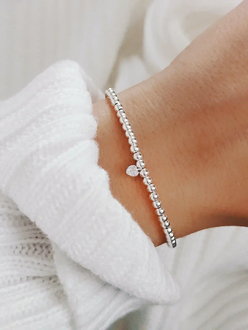 Pure Silver Herz Perlenarmband