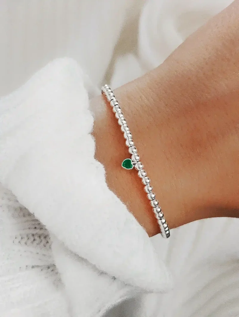 Pure Silver Herz Perlenarmband