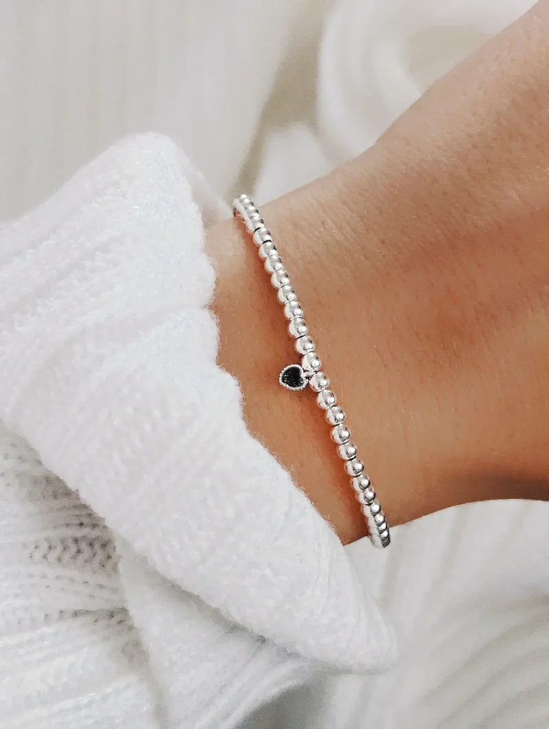 Pure Silver Herz Perlenarmband