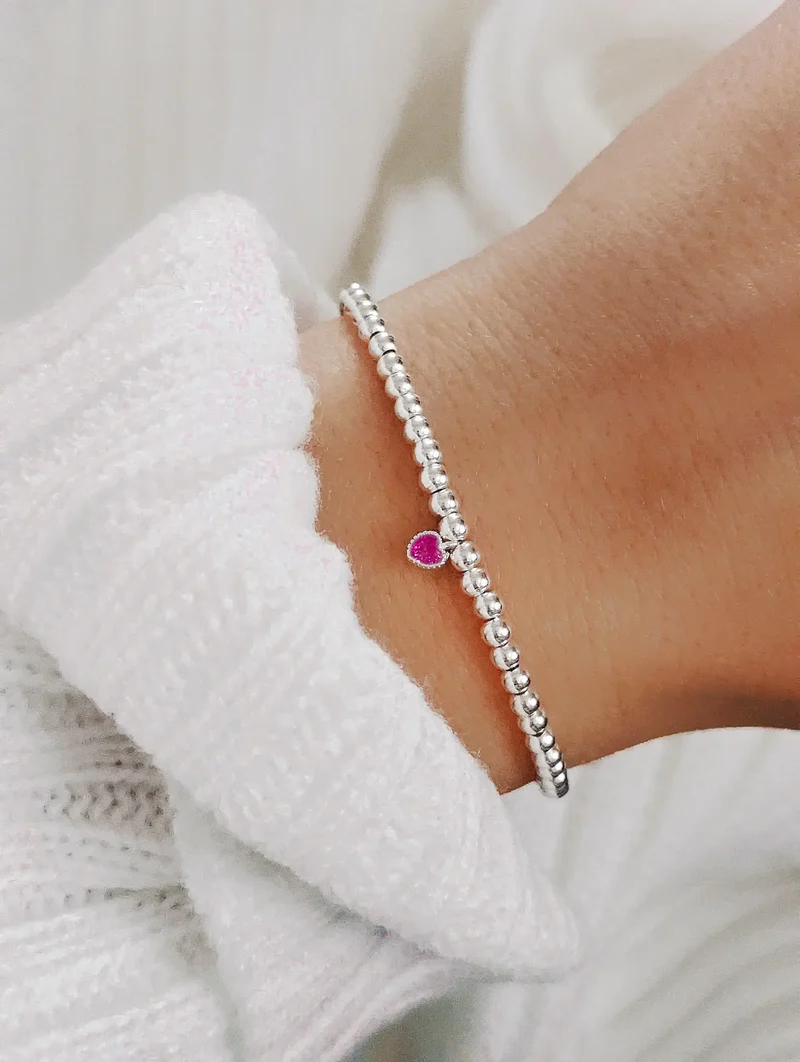 Pure Silver Herz Perlenarmband