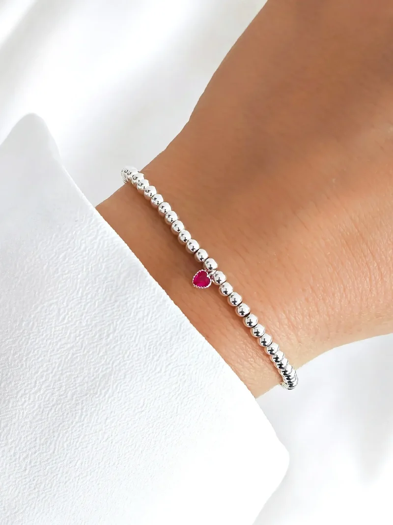 Pure Silver Herz Perlenarmband