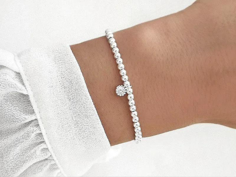 Pure Silver Zirkonia Perlenarmband