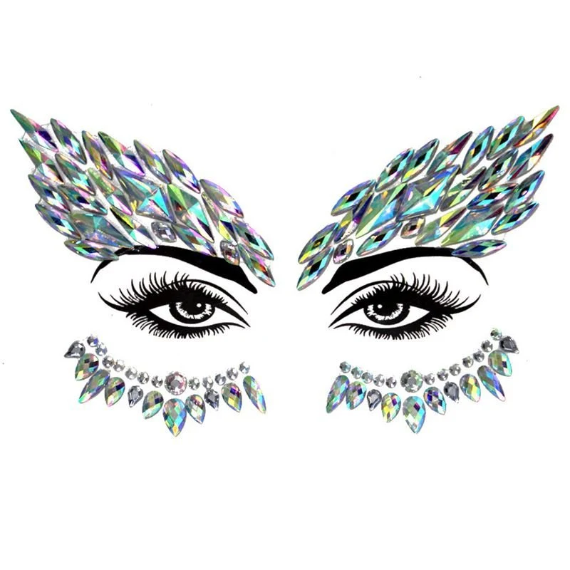 Gesichts-Strass – Strasssteine in Silber & Regenbogen