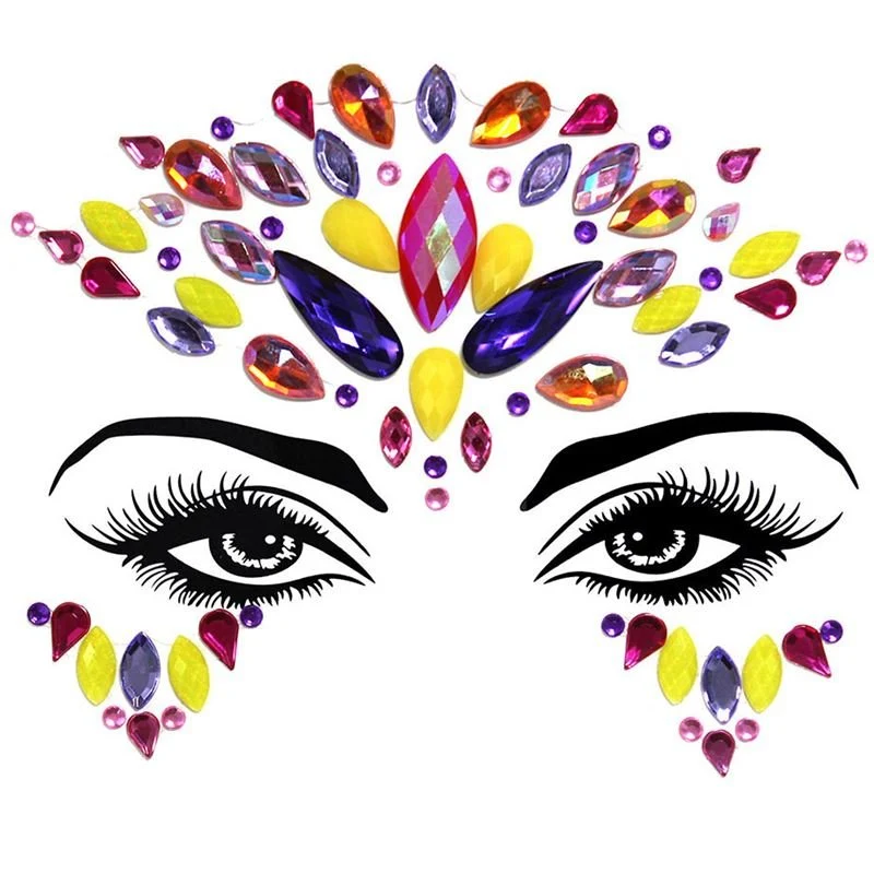 Gesichts-Strass – Selbstklebendes Glitzersteine-Set