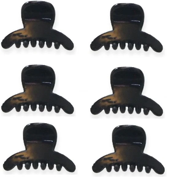 Mini Haarspange – 6er Pack Schwarz 1,5 cm