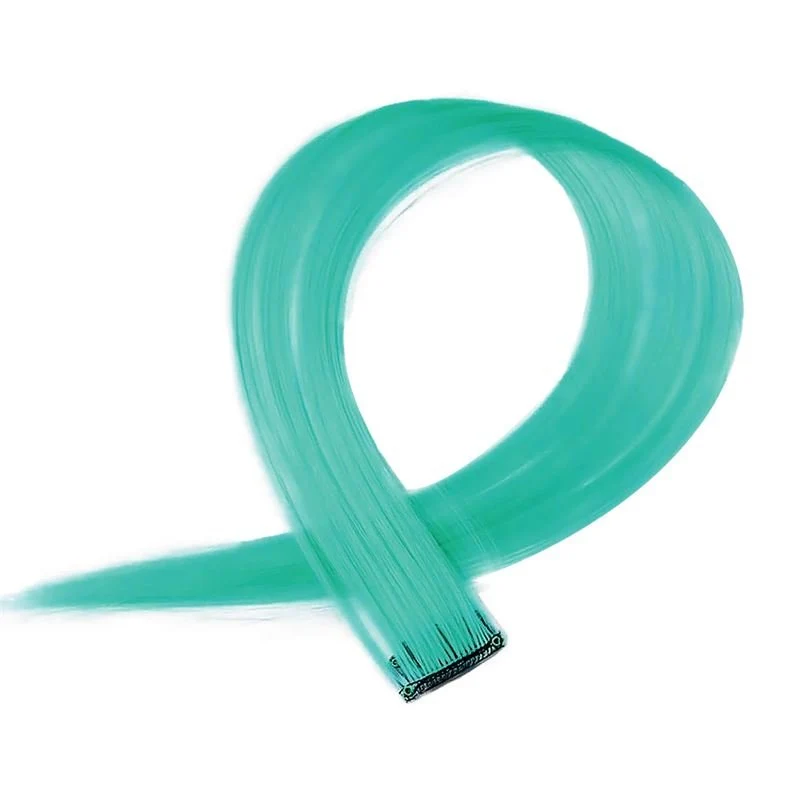 Pferdeschwanz-Haarverlängerung – Crazy Color Clip-in – Türkis 50 cm
