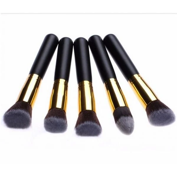 PRO Make-up Pinsel Set Schwarz/Gold - 10-teiliges Profi-Set
