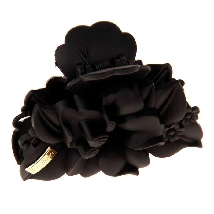 Haarspange mit Blumen-Motiv – Schwarz