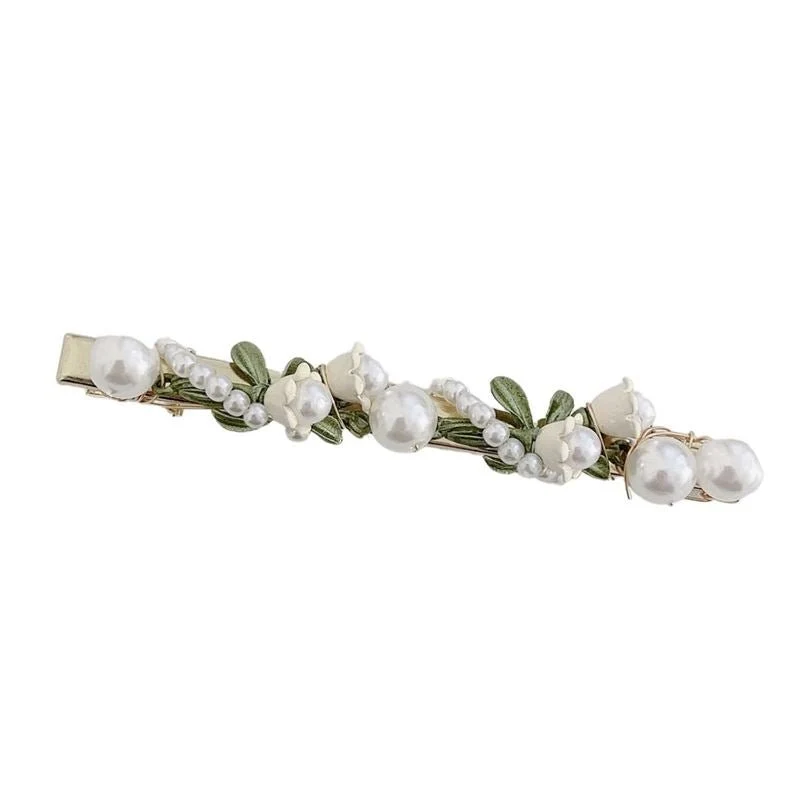 Haarspange Chris Rubin Amana – goldfarben mit Blumen & Perlen