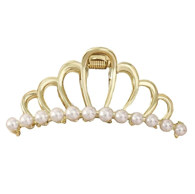 Chris Rubin Etienne Haarspange – goldfarben mit Perlen