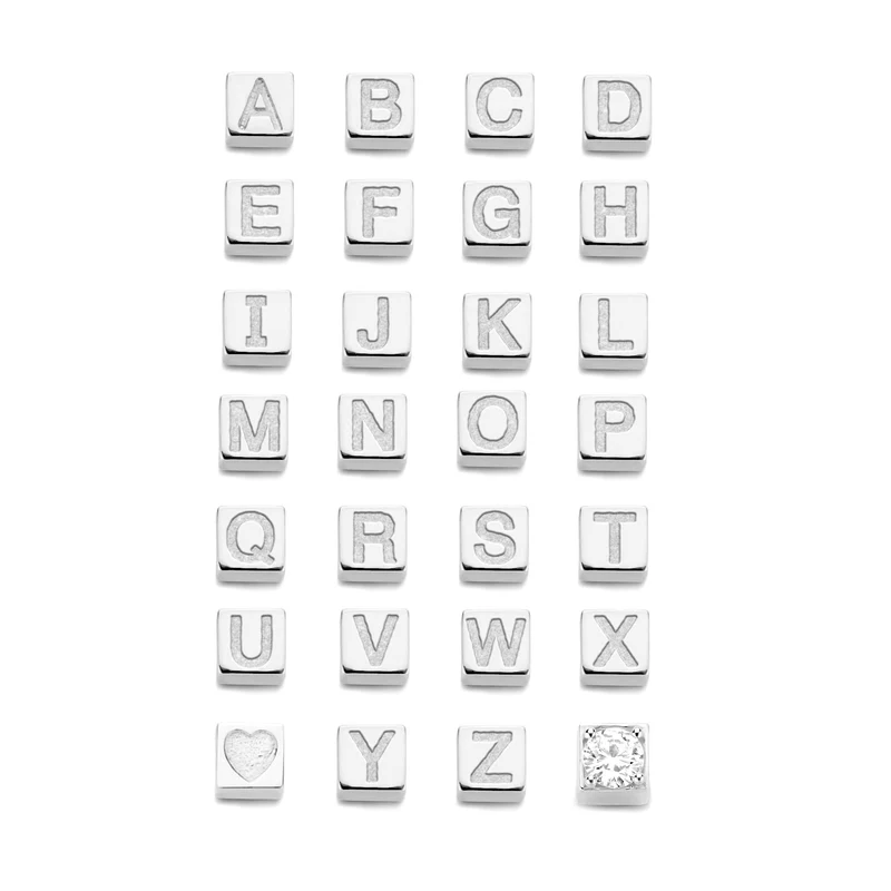 Isabel Bernard Saint Germain Felie 14 Karat | Weißgold Kubus Charm IB350051