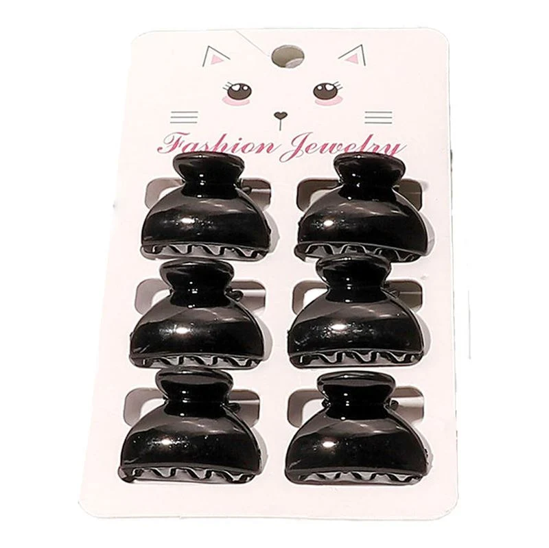 Mini Haarspangen – 6er Pack Schwarz 2,5 cm