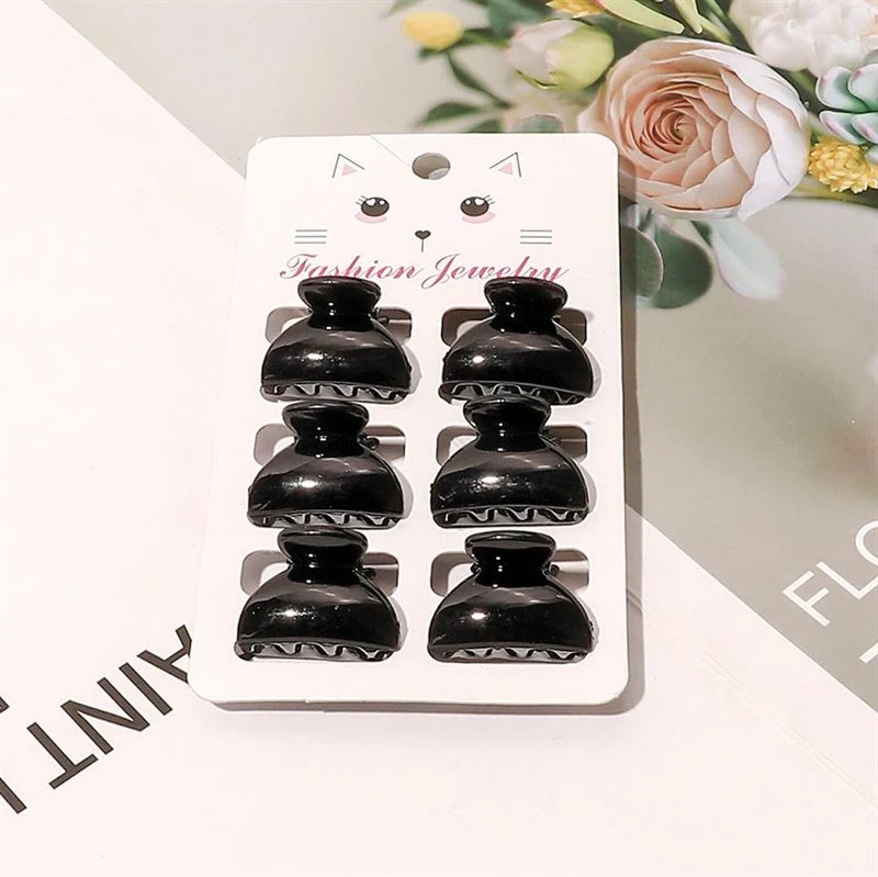 Mini Haarspangen – 6er Pack Schwarz 2,5 cm