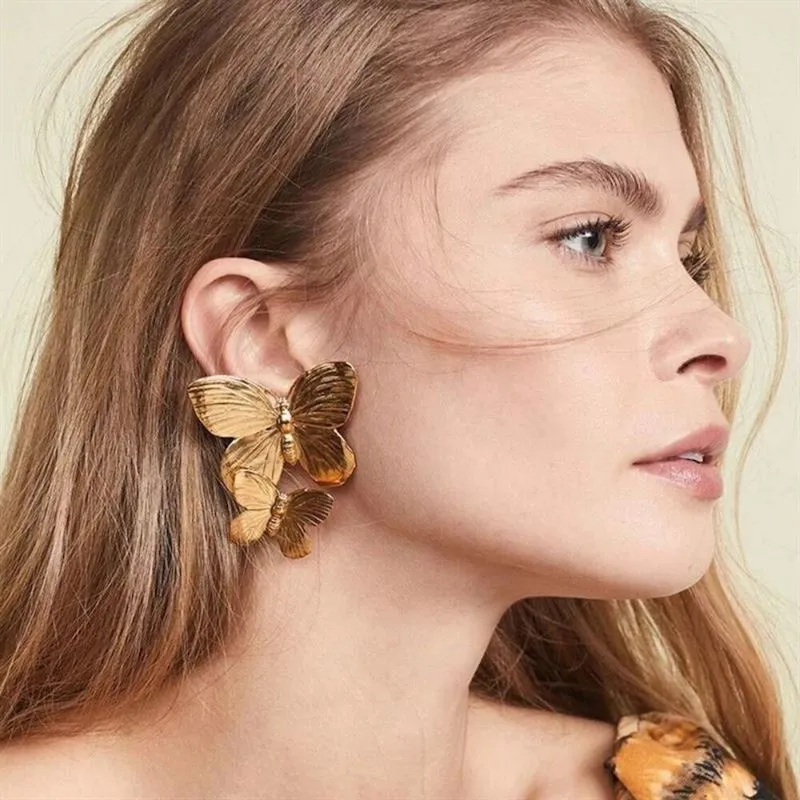 Schmetterlingsohrringe Butterflies von Chris Rubin in Gold