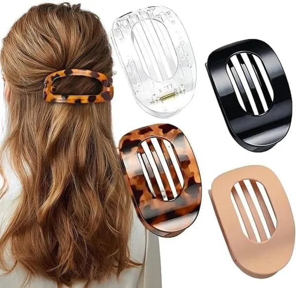 SOHO 4er-Pack flache Haarspangen – starker Halt, ergonomisches Design & perfekt für dickes, feines und lockiges Haar – Stil 3