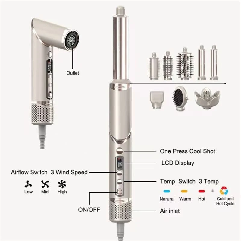 UNIQ 8-in-1 MultiStyler 2.0 – Profi Warmluft-Styler & Haartrockner Bürste