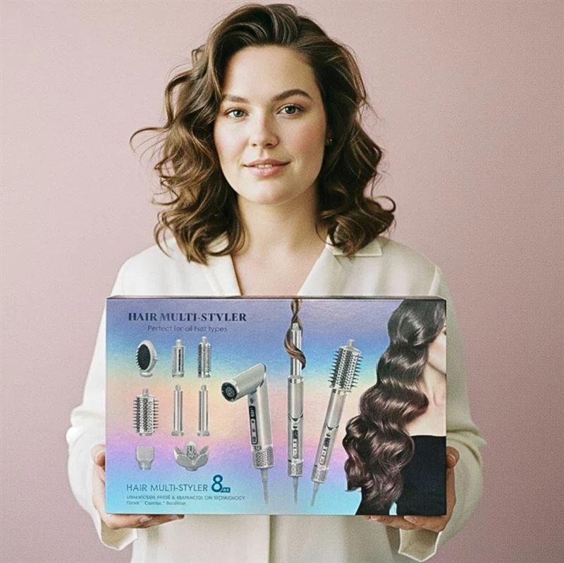 UNIQ 8-in-1 MultiStyler 2.0 – Profi Warmluft-Styler & Haartrockner Bürste