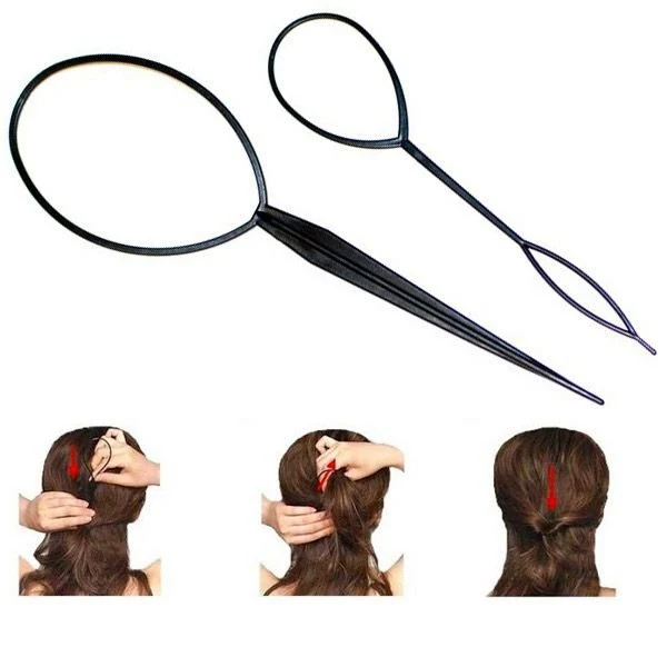 Topsy Tail Haarstyling-Tool – 2-teiliges Set | Einfaches Haarstyling, Erstellen von Pferdeschwänzen, Dutts und Zöpfen