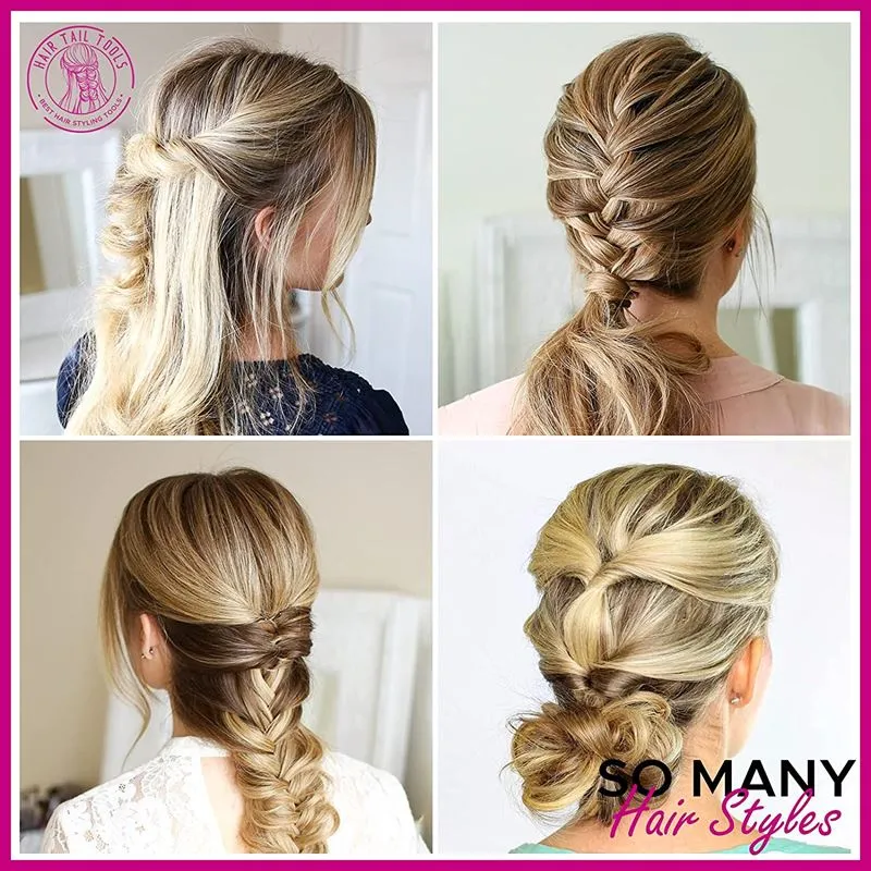 Topsy Tail Haarstyling-Tool – 2-teiliges Set | Einfaches Haarstyling, Erstellen von Pferdeschwänzen, Dutts und Zöpfen