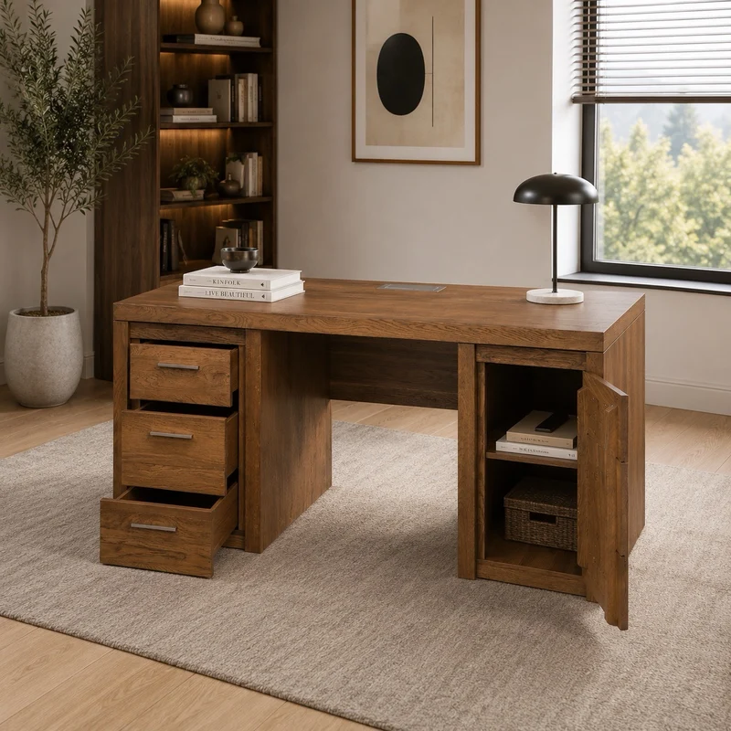 Schreibtisch aus rustikalem Eichenholz VELVET 37 | LoftStory