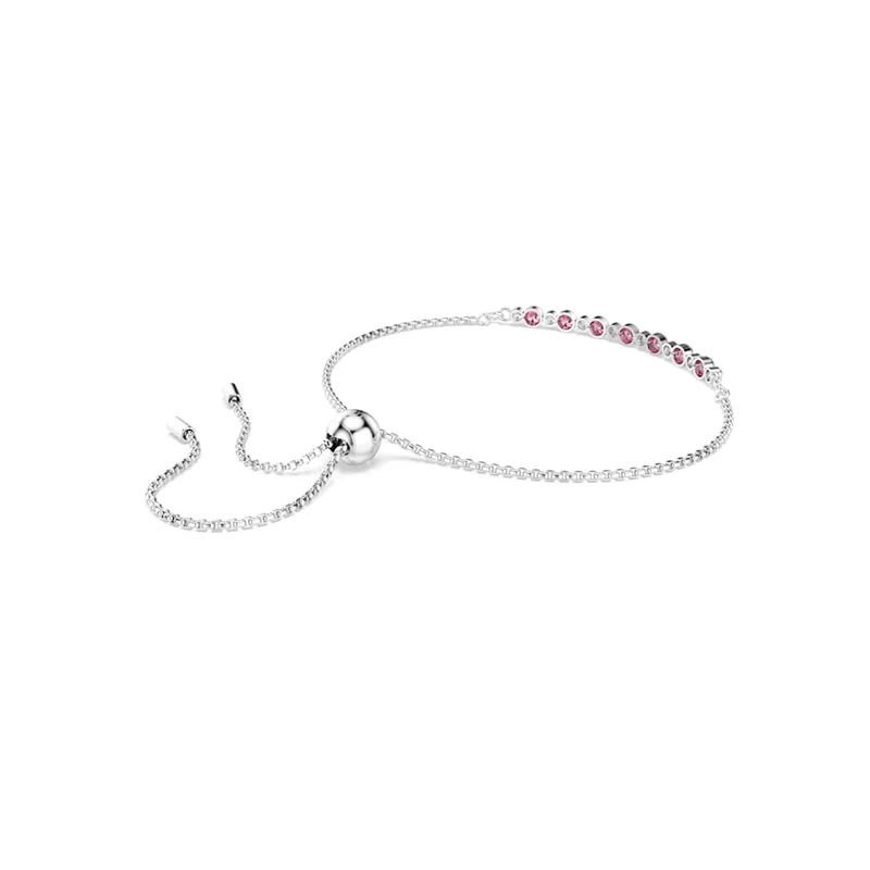 Swarovski Matrix Tennisarmband in Silberoptik mit rosa Akzenten 5763042