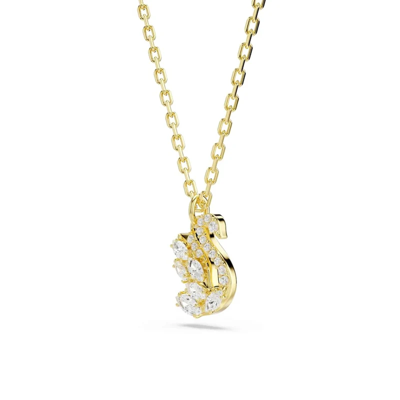 Swarovski Schwanen-Pavé-Halskette in Goldoptik 5754626